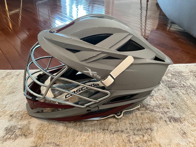 Matte Grey and Maroon Cascade XRS Helmet (Used) SEND OFFERS. WILLING TO NEGOTIATE!!
