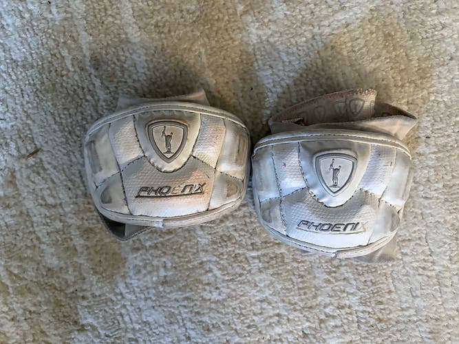 Adrenaline Phoenix Lacrosse Elbow Pads - White - Elbow Caps Lightweight