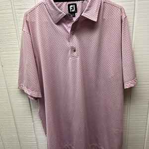 FootJoy Men’s Large Pink Polo Golf Shirt Activewear SS Lightweight Sporty