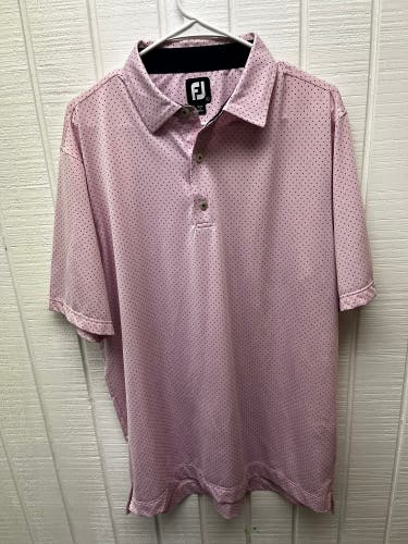 FootJoy Men’s Large Pink Polo Golf Shirt Activewear SS Lightweight Sporty
