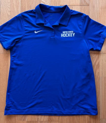 Pro Stock Team USA Olympic Hockey Polo - Size L (NEW)