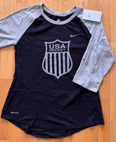 Pro Stock Team USA Nike Hockey 3/4 Sleeve T-Shirt - Size M (NEW)