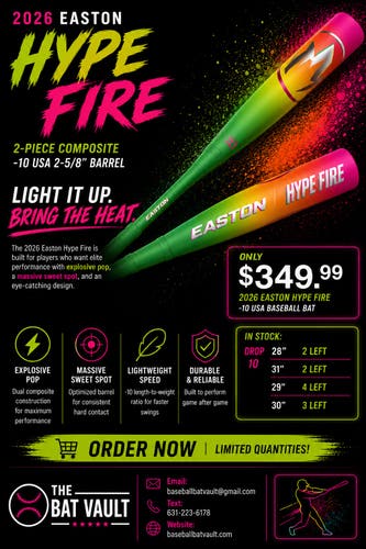 2026 Easton Hype Fire Composite Bat (Brand new in wrapper)