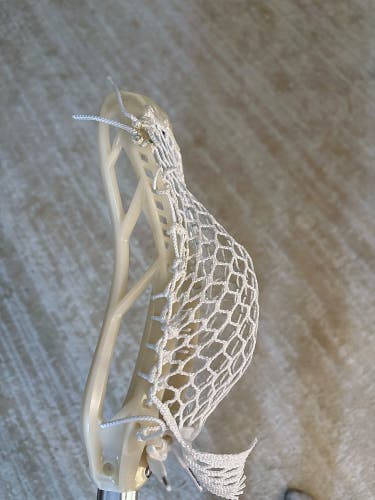 Maverik Logik Force Lacrosse Head - White - Strung Face-Off FOGO