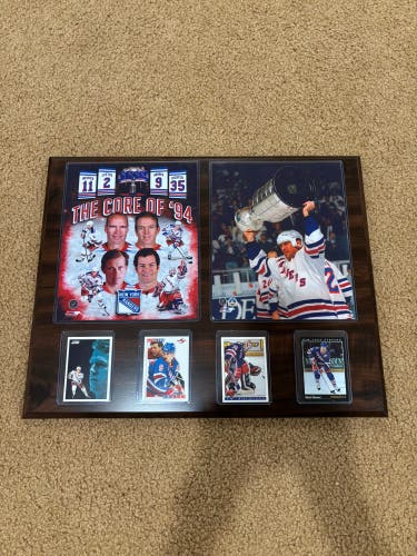 New NHL New York Rangers The Core Of ‘94 Plaque, 1994 Stanley Cup Champions With Cards