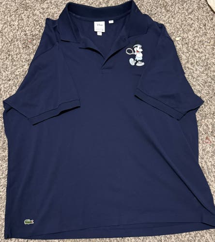 Blue XXXXL Adult Unisex Lacoste X Disney Mickey Mouse Shirt (Used)