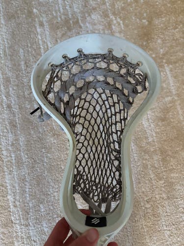 StringKing Mark 2F Lacrosse Head - White - Strung FOGO