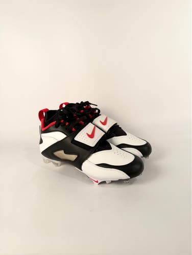 Nike Diamond Turf 93 TD 49ers White Black Gold Fire Red Size 8 Football Cleats