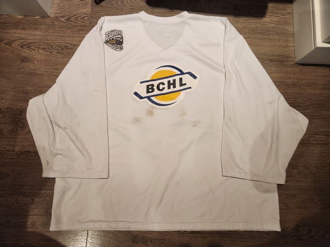 Bauer Hockey BCHL Pro Stock Practice Jersey White Goalie Goal Cut GC #41