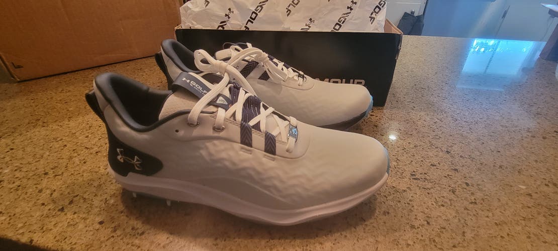 Under Armour Drive Pro Clone Spiked (White/Midnight Navy/Blue)