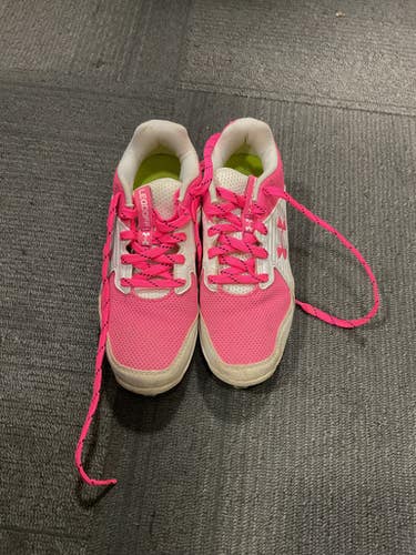 Used Under Armour Lead Off Bb Sb Cleats Pink And White Junior 02 11614-s000237998
