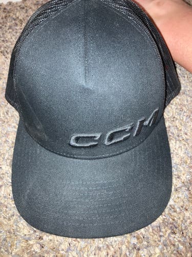 Black Adult Unisex One Size Fits All CCM Hat (New)