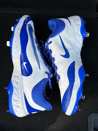 Nike Alpha Huarache Elite 4 Low Baseball Cleats Blue White FD2745-108, Men’s 15