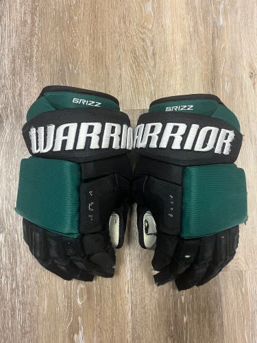 Warrior Alpha Pro Gloves 14" Black/Green Utah Grizzlies ECHL