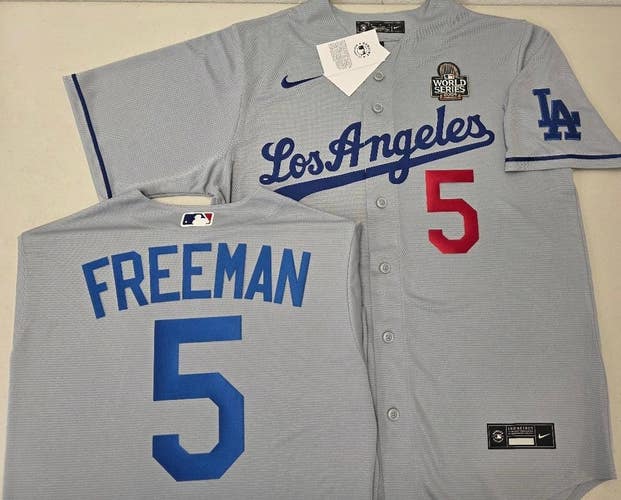 Dodgers OHTANI YAMAMOTO FREEMAN 2024 World Series Baseball JERSEY GRAY NWT
