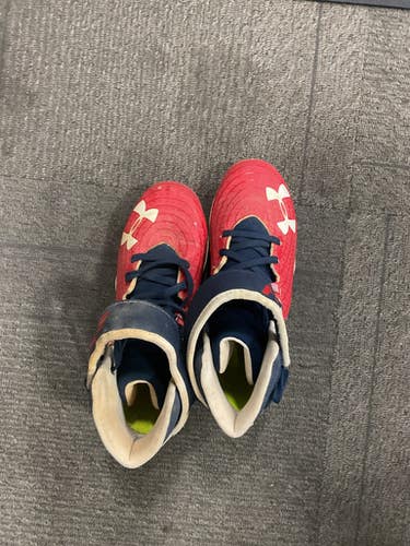 Used Under Armour Bryce Harper Bb Sb Cleats Red Junior 04 11614-s000234643