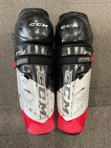 Used Ccm Jetspeed Ft4 Junior Shin Guards Black 12" 11614-s000237016