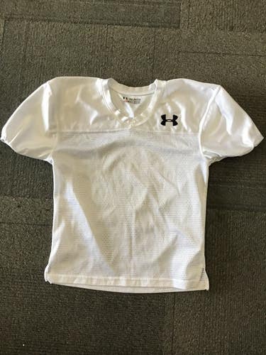 Used Under Armour Practice Jersey Fb Top Youth White Md 11614-s000202933