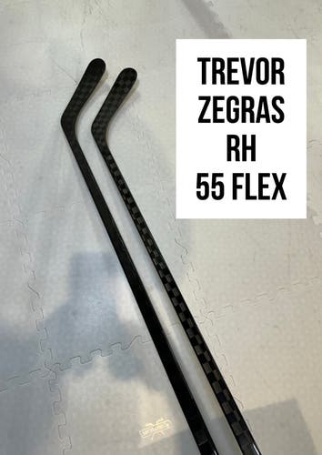 Senior(2x)Right CT: Zegras 55 Flex 63” (P86) ProBlackStock™ Unbranded Pro Stock Hockey Sticks