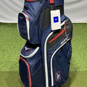 Mizuno BR-D4C Cart Golf Bag 14-Way Divider w/ Rain Hood - Color: Navy/White/Red