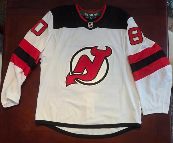 Adidas MiC New Jersey Devils Cam Recchi Team Issued Game Worn Jersey Size 54