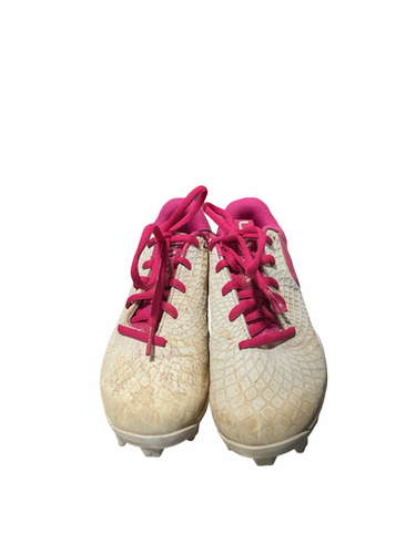 Used Under Armour Pnk White Molded Bb Sb Cleats Pink Junior 01 11834-s000052032