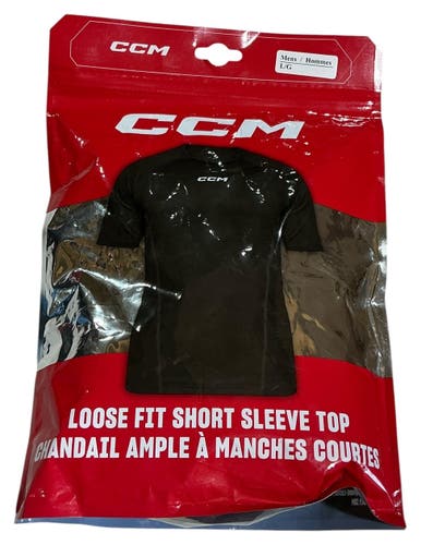 CCM Short Sleeve Compression Shirt Black Senior Top (New) 55894