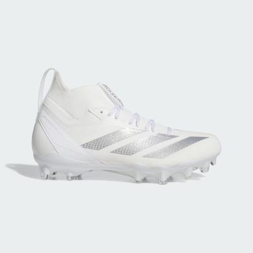 new men's 9.5 adidas adizero Impact + White/silver Football Cleats IE1401