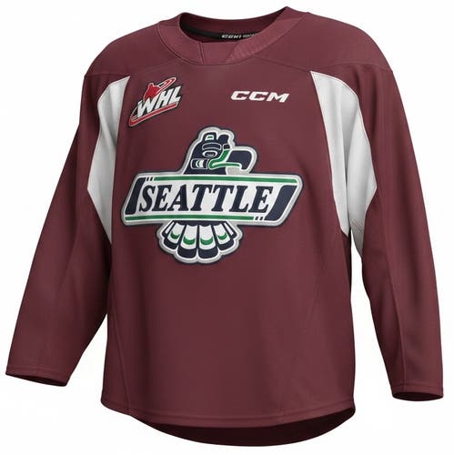 CCM Edge Seattle Thunderbirds Pro Stock Practice Jersey Maroon 7932