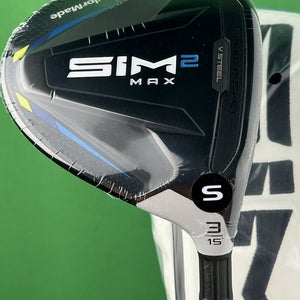 TaylorMade SIM2 MAX Fairway 3-Wood 3W 15* Stiff Flex Ventus Blue 6S NEW #85136