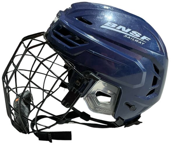 CCM TACKS 710 Pro Stock Hockey Helmet and Cage Combo Seattle Thunderbirds Blue 7939