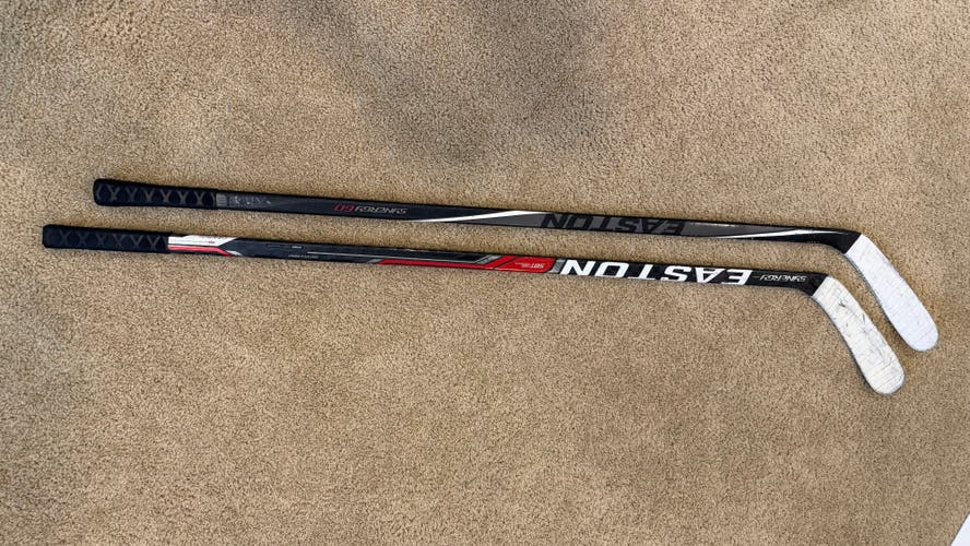 Set of (2) Junior-sized Easton Right-handed Hockey Sticks 50 Flex (Used)