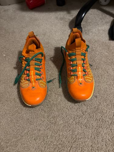Orange Men's Size M 8.0 (W 9.0) Under Armour Harper 4 High Top Molded Cleats (Used)