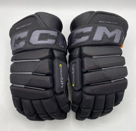 NEW CCM Tacks 4 Roll Pro 3 Gloves, Black/Graphite, 14"