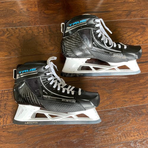 Pro Stock True Custom Goalie Skates with Bauer Holders - Size ~9.5D