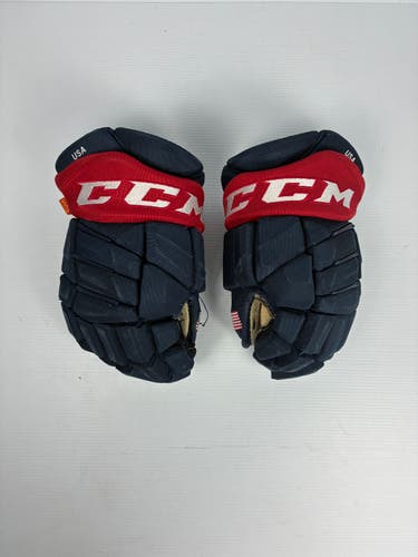 Used 13" CCM HGPJSPP Pro Stock Hockey Gloves - Navy/Red