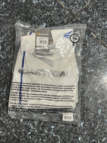 White Men's Medium Youth Easton Game Pants (New)