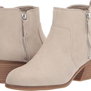 Dr. Scholl's Lawless Boots Women's US 6.5 Taupe Leather Side Zip Bootie LION816
