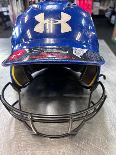 Used Under Armour Helmet W Mask Batting Helmet W Mask Royal Blue Sm 11868-s000069882