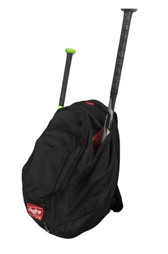 Rawlings Legend Pro Baseball Softball Backpack Black Bat Cleat Bag LPBK-B