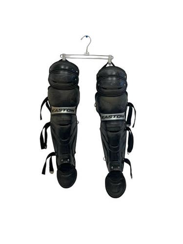 Used Easton Gametime Intermediate 12-15 Catchers Leg Guards Black 11692-s000151814