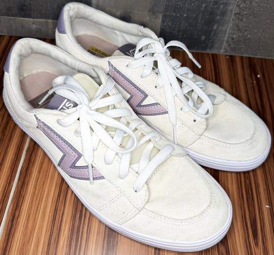 Vans Womens Suede Low Top Sneakers US 9 White Lavender Purple