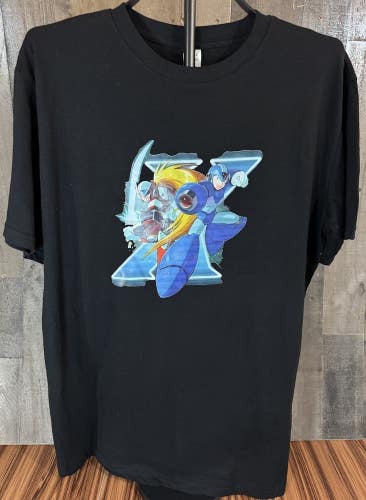 Haloo XL Megaman X Graphic Black Men's T-Shirt Shein Style