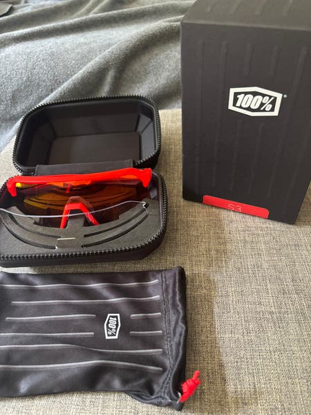 New 100% Sunglasses S3 - Soft Tact Neon Orange HiPER Red