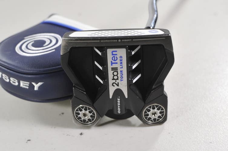 Odyssey Ten 2-Ball Tour Lined 33" Putter RH Stroke Lab Steel with Cover #218913