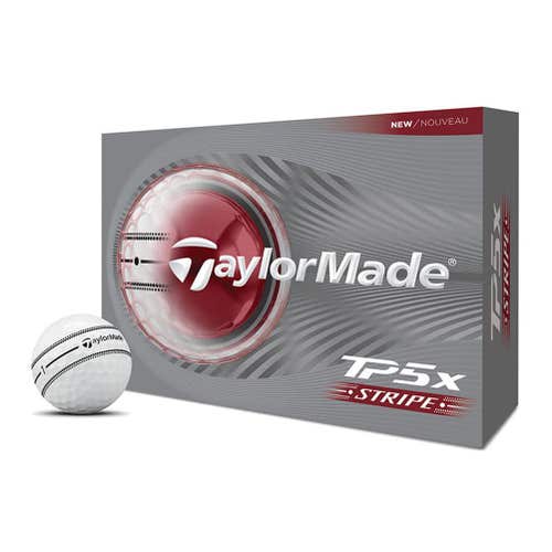 Taylor Made TP5x Stripe Golf Balls (White/Black, 12pk) 1dz 2026 NEW