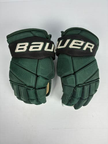Used 14" Bauer Vapor Pro Team Pro Stock Hockey Gloves - Green/Black