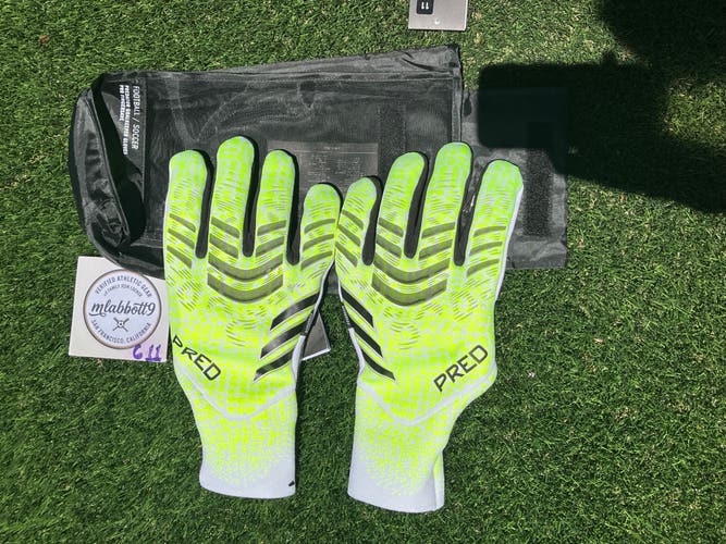 Adidas Predator Pro Fingersave Goalkeeper Gloves Size 11 (JN5354) Lucid Lemon/Volt - NEW