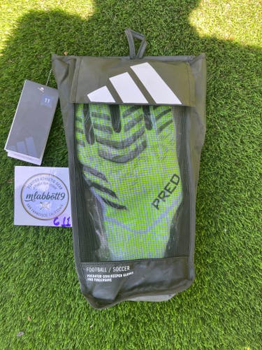 Adidas Predator Pro Fingersave Goalkeeper Gloves Size 11 (JN5354) Lucid Lemon/Volt - NEW