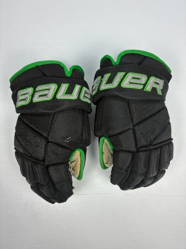 Used 14" Bauer Vapor Pro Team Pro Stock Hockey Gloves - Black/Green